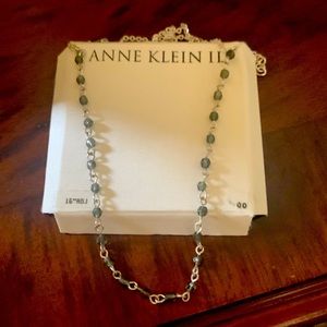 NWT necklace - greenish gray stones